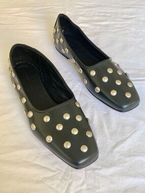 Freda Salvador Jessie Ballet Flats Black with Studs US10